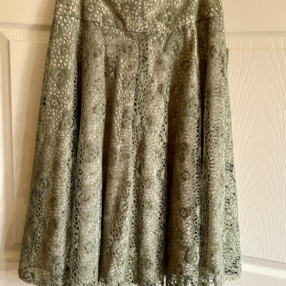 3 FOR $40: Lapis Lace A-Line Skirt in Olive Green